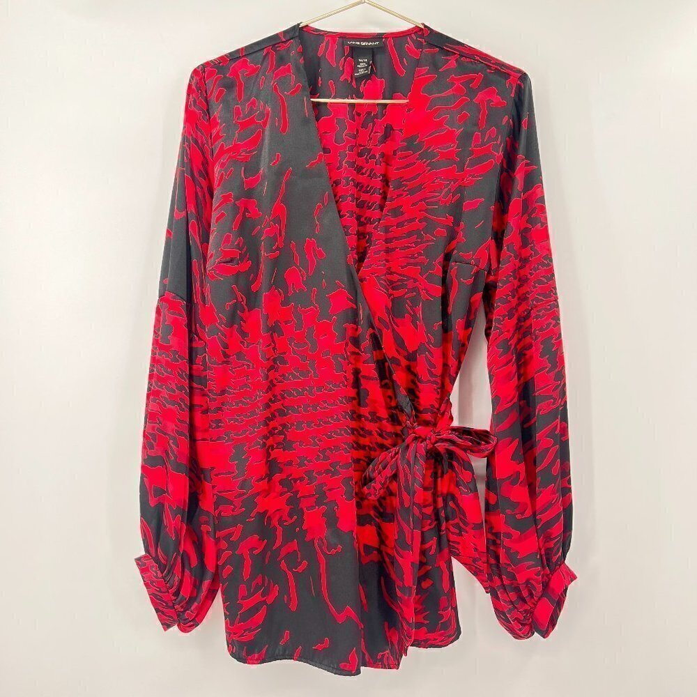 Lane Bryant Plus Balloon Sleeve Wrap Top Women's 14/16